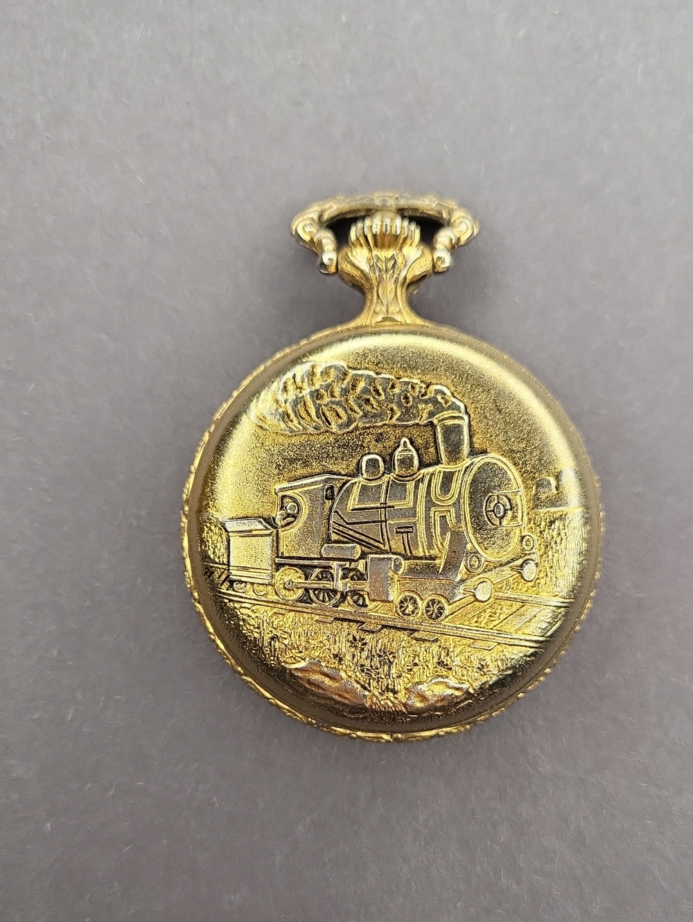 Gold Train Pocket Watch
